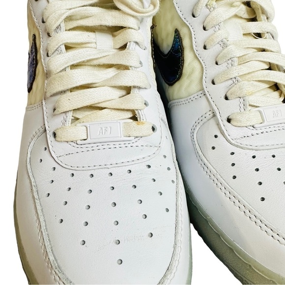 Nike Air Force 1 Low CMFT PRM QS White Metallic Gold Hyper Punch Sneaker Men’s 8 - Picture 9 of 12